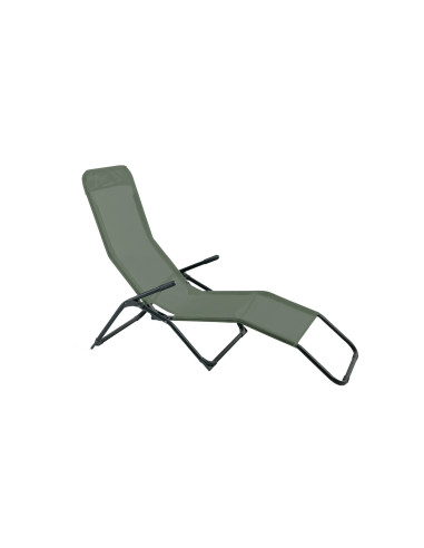 CHAISE LONGUE KAKI / ACIER