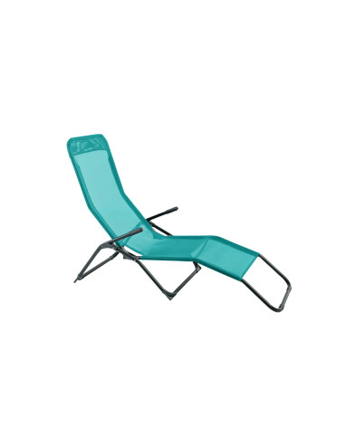 CHAISE LONGUE TEXALINE TURQUOISE/ACIER