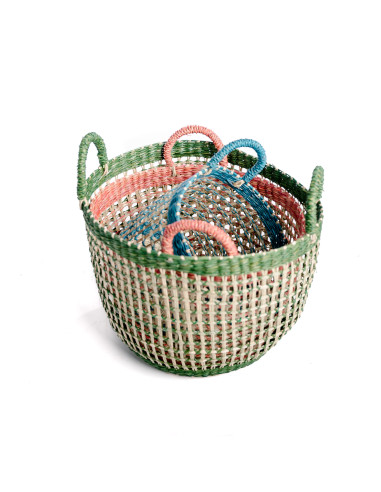 Panier Tressé Jonc de Mer Set de 3