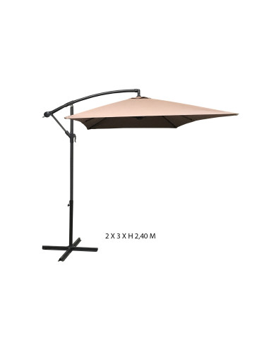 Parasol Décentré 2x3m Taupe en Acier