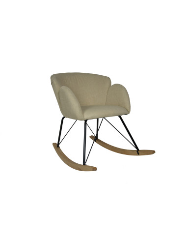 Rocking Chair en Tissu Beige