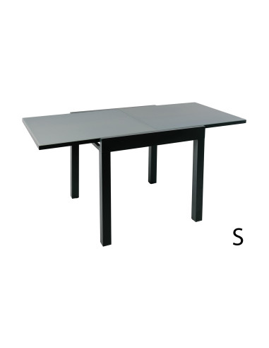 TABLE EXT FIDJI 80/160X80CM ALU/VERRE