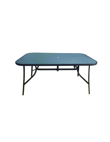 TABLE FIXE EN VERRE LENO 150X90CM /ACIER