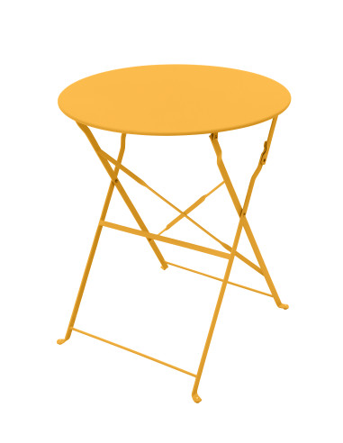 Table Bistrot Ø60CM Jaune Solaire / Acier