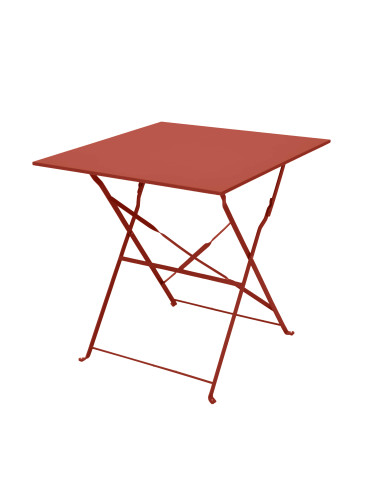 Table Bistrot 70x70cm Terracotta/Acier