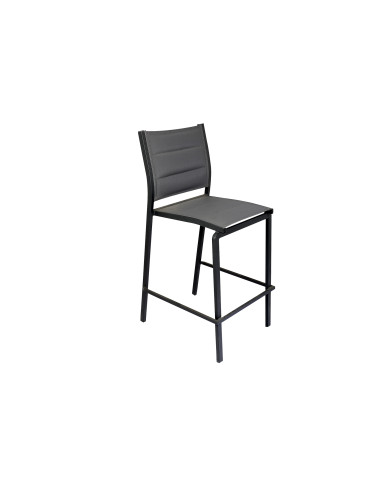 Tabouret Bar HANAE TEX Gris Fonce / Alu