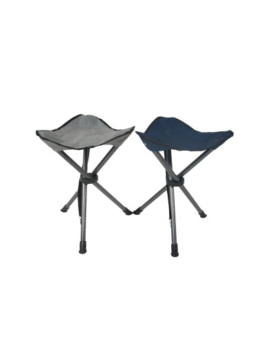 TABOURET CAMP GRIS/BLEU FONCE /ACIER