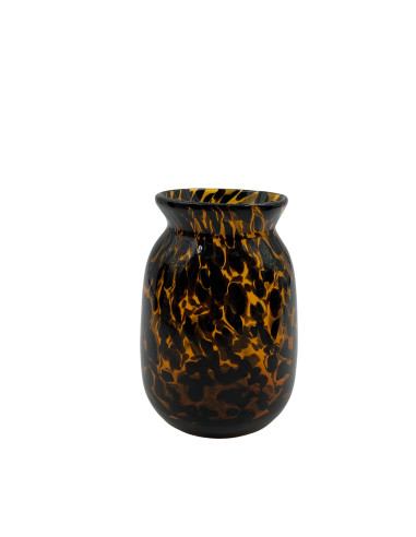 Vase en Verre Motif Écaille de Tortue 11x16cm