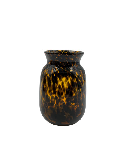 Vase en Verre Motif Écaille de Tortue 13x18 cm