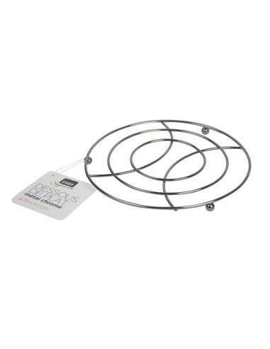 Dessous-Plat Rond en Acier Chromé 19cm