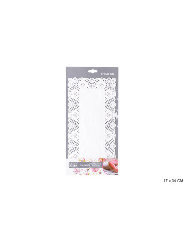 Set de 12 PCS Papier Dentelle 17x34cm Blanc