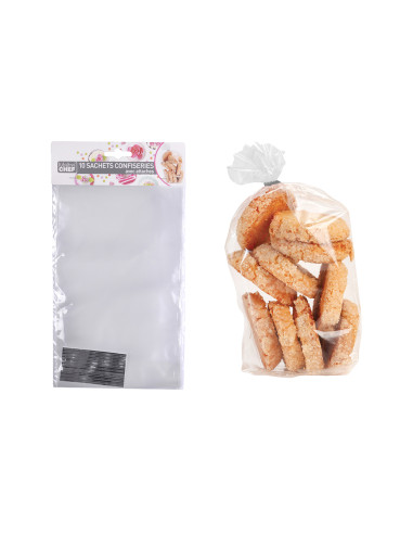 Lot de 10 Sachets Cookies Transparent