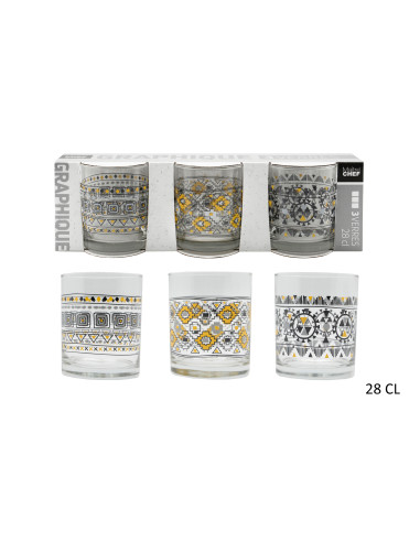 3 VERRES GRAPHIQUE FB 28CL