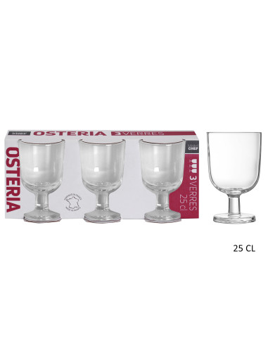 3 VERRES A PIED 25CL OSTERIA VERRE